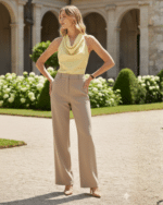 Women's Satin Halter Tank Top yellow