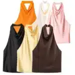 Women's Satin Halter Tank Top - Image 2